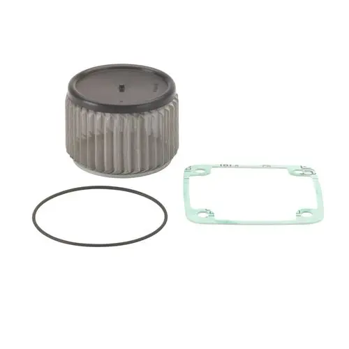 Danfoss Filterkomponente mit Membran und Dichtungen, bestehend aus einem zylindrischen Teil und zwei Dichtungen, ideal für spezifische Anwendung.